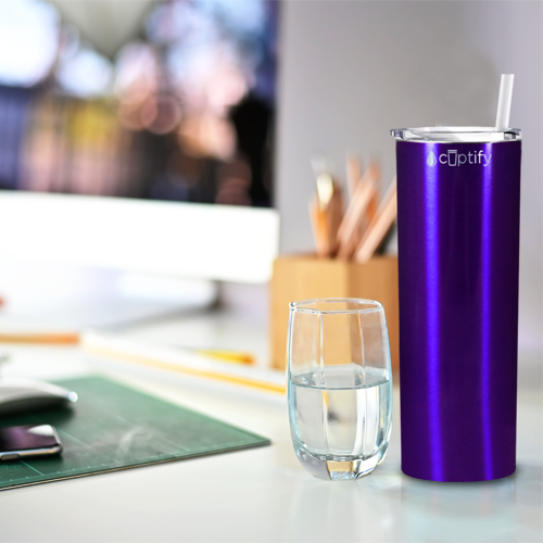 Personalized Gothic Initial Engraved on 20oz Skinny Tumbler - Cuptify