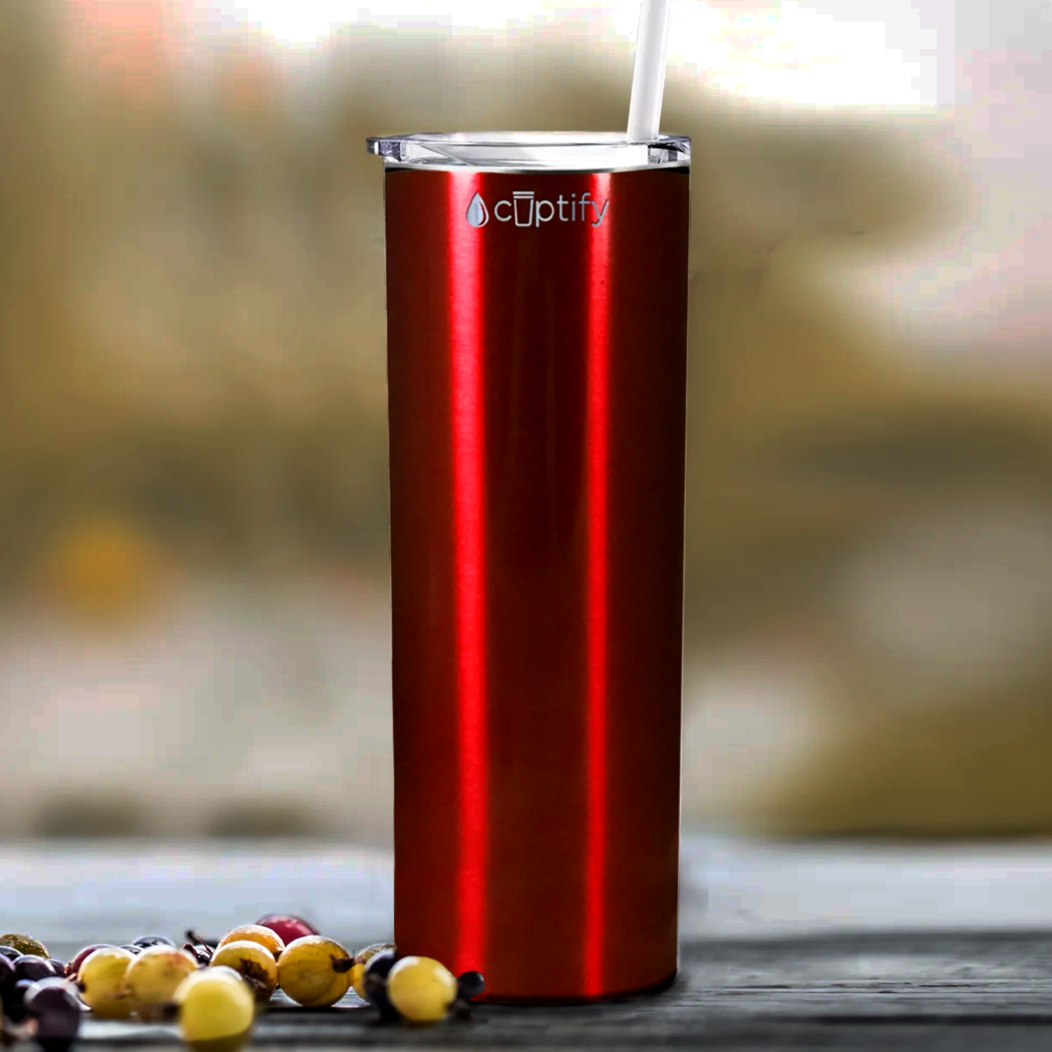 Personalized Gothic Initial Engraved on 20oz Skinny Tumbler - Cuptify