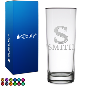 Personalized Initial and Name on 10oz Highball Glass