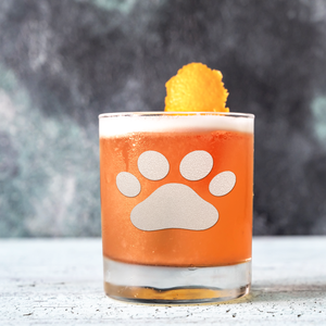 Paw Print Old Fashioned Glass