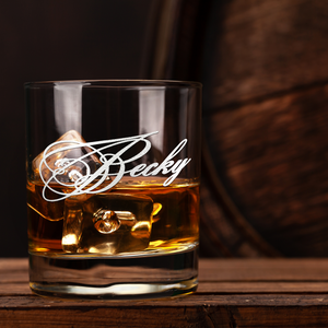 Personalized Script Whiskey Glass