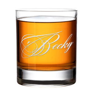 Personalized Script Whiskey Glass