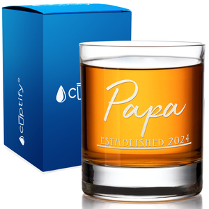 Papa Established Customized on 10.25oz Whiskey Glass