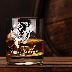 Personalized Great Dane Head on 10.25oz Whiskey Glass