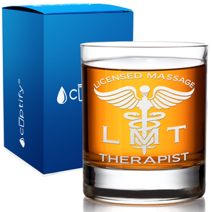 LMT Licensed Massage Therapist on 10.25oz Whiskey Glass