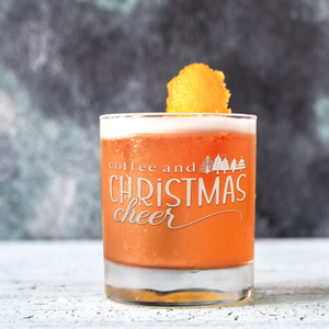 Coffee And Christmas Cheer on 10.25 oz Old Fashioned Glass