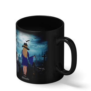 Personalized Yes I am a Crazy Cat Witch on 11oz Ceramic Black Coffee Mug