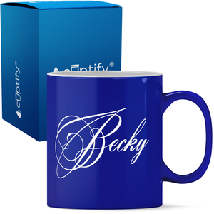 Personalized Decorative Script 11oz Coffee Mug