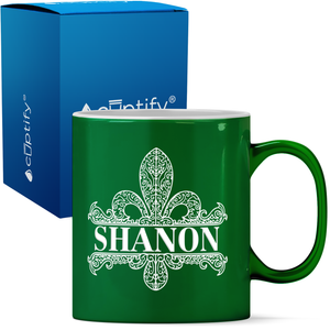 Personalized Fleur de Lis 11oz Coffee Mug