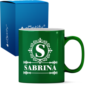 Personalized Ultramodern Initial and Name 11oz Coffee Mug