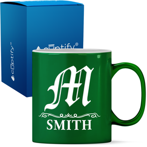 Personalized Gothic Initial 11oz Coffee Mug