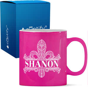 Personalized Fleur de Lis 11oz Coffee Mug