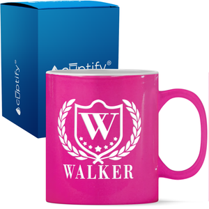 Personalized Monogram with Laurels 11oz Coffee Mug