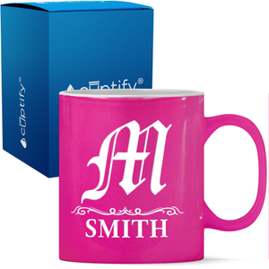 Personalized Gothic Initial 11oz Coffee Mug