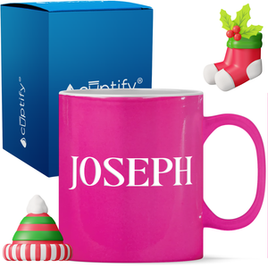 Personalized Merry Christmas Font 11oz Coffee Mug