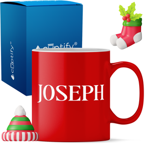 Personalized Merry Christmas Font 11oz Coffee Mug