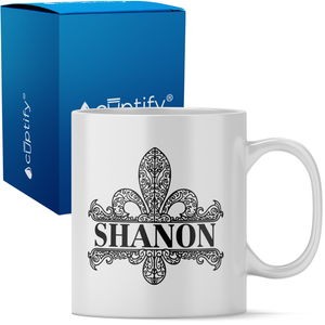 Personalized Fleur de Lis 11oz Coffee Mug