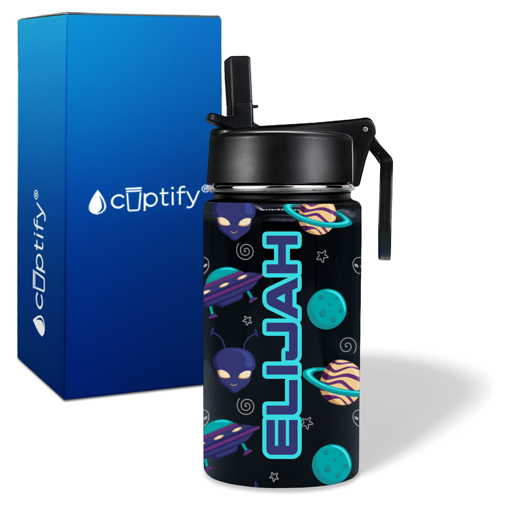 Aliens and UFOs Personalized Kids Bottle with Straw 20oz Tritan™ Water -  Cuptify