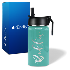 Baby Blue Glitter 12oz Wide Mouth Water Bottle - Cuptify