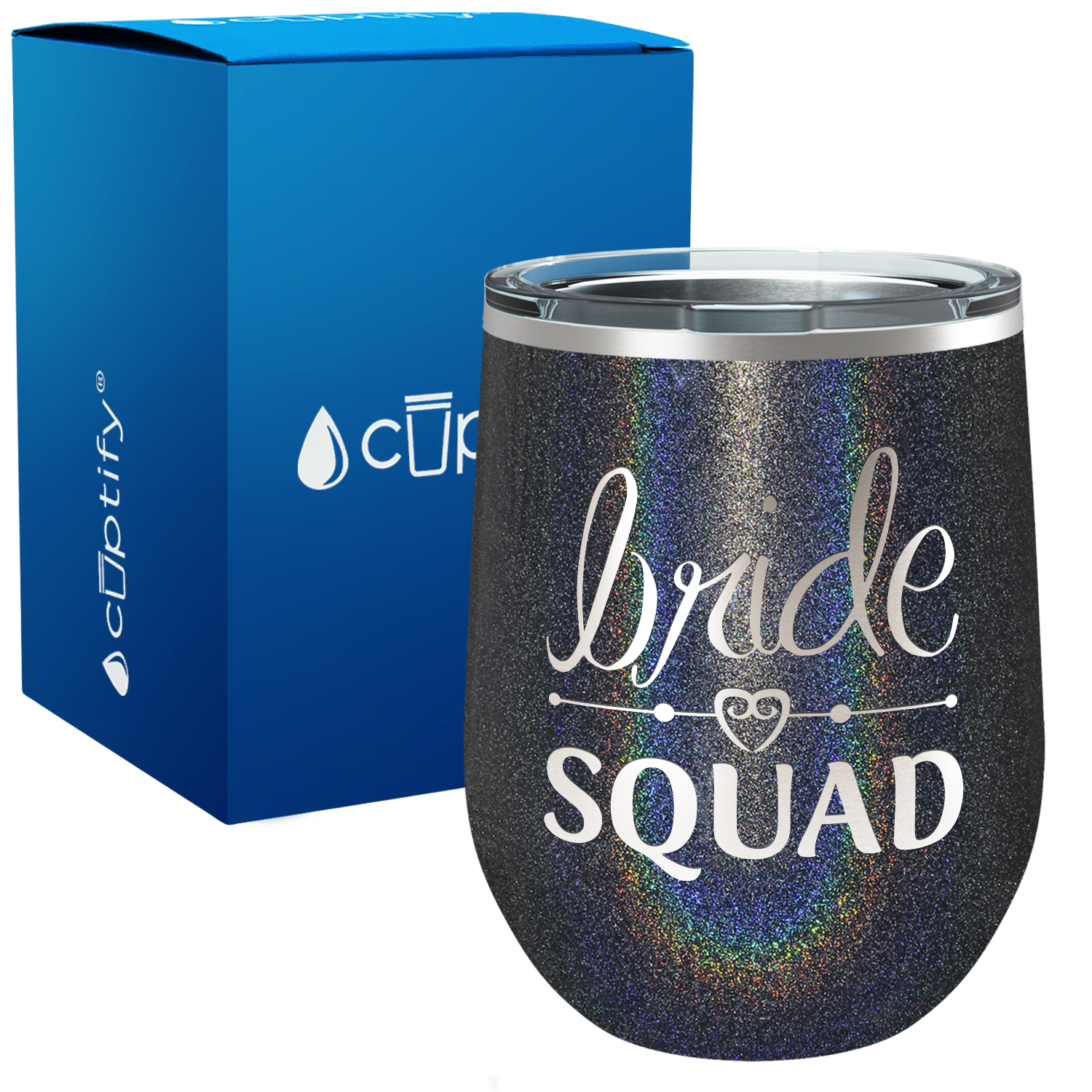 Bride Squad Heart 12oz Bridal Shower Wine Tumbler