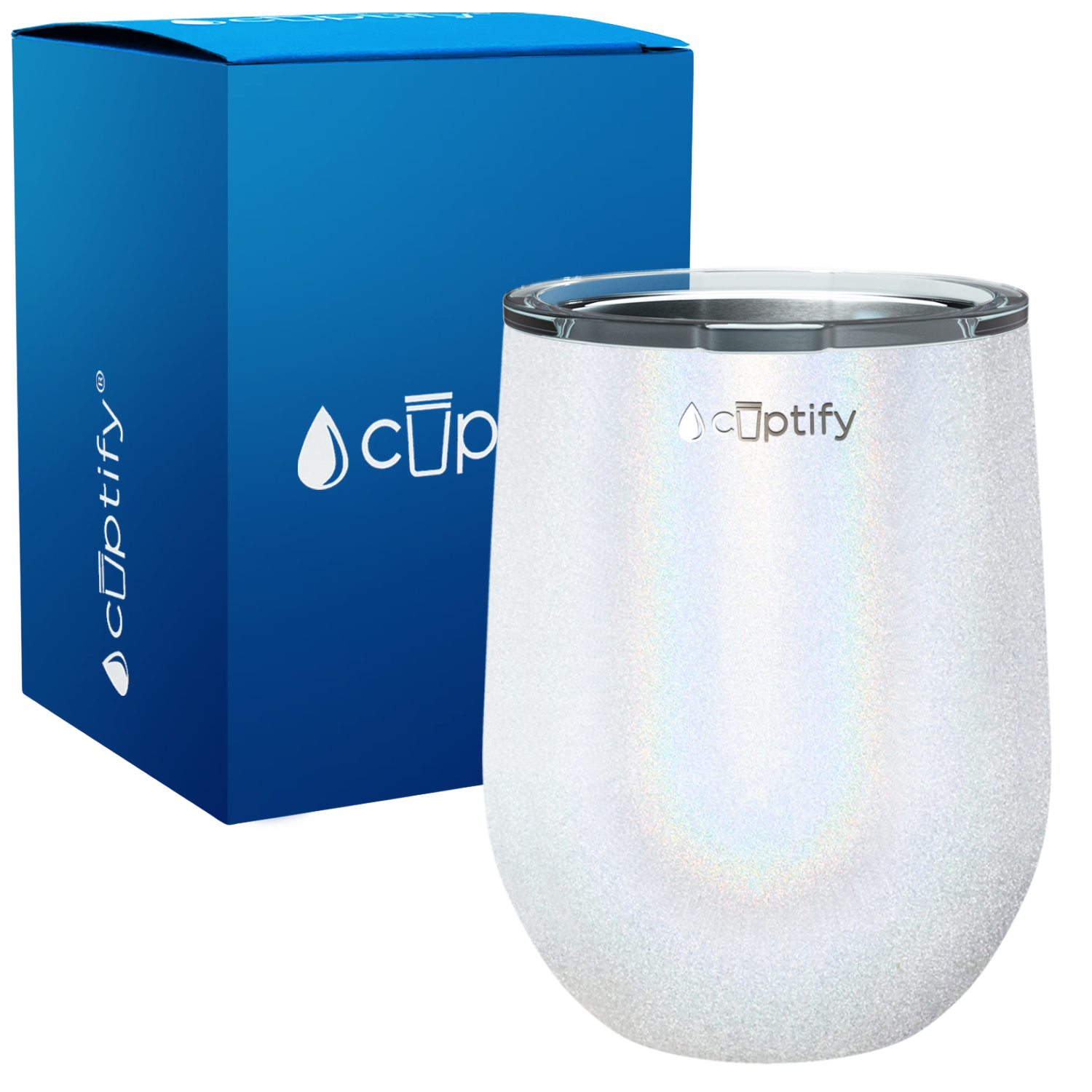 Black Glitter 12oz Stemless Wine Tumbler - Cuptify