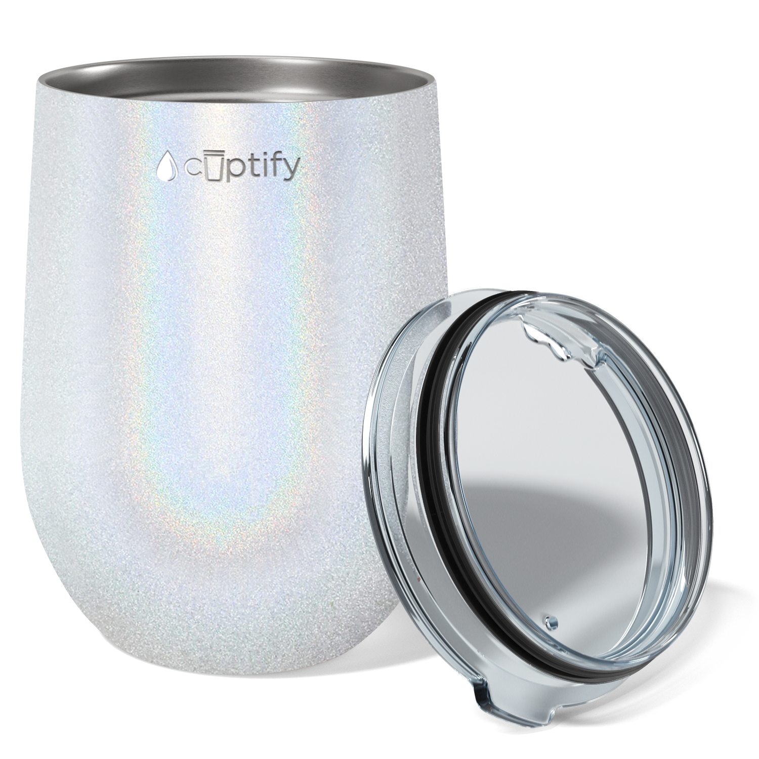 Black Glitter 12oz Stemless Wine Tumbler - Cuptify