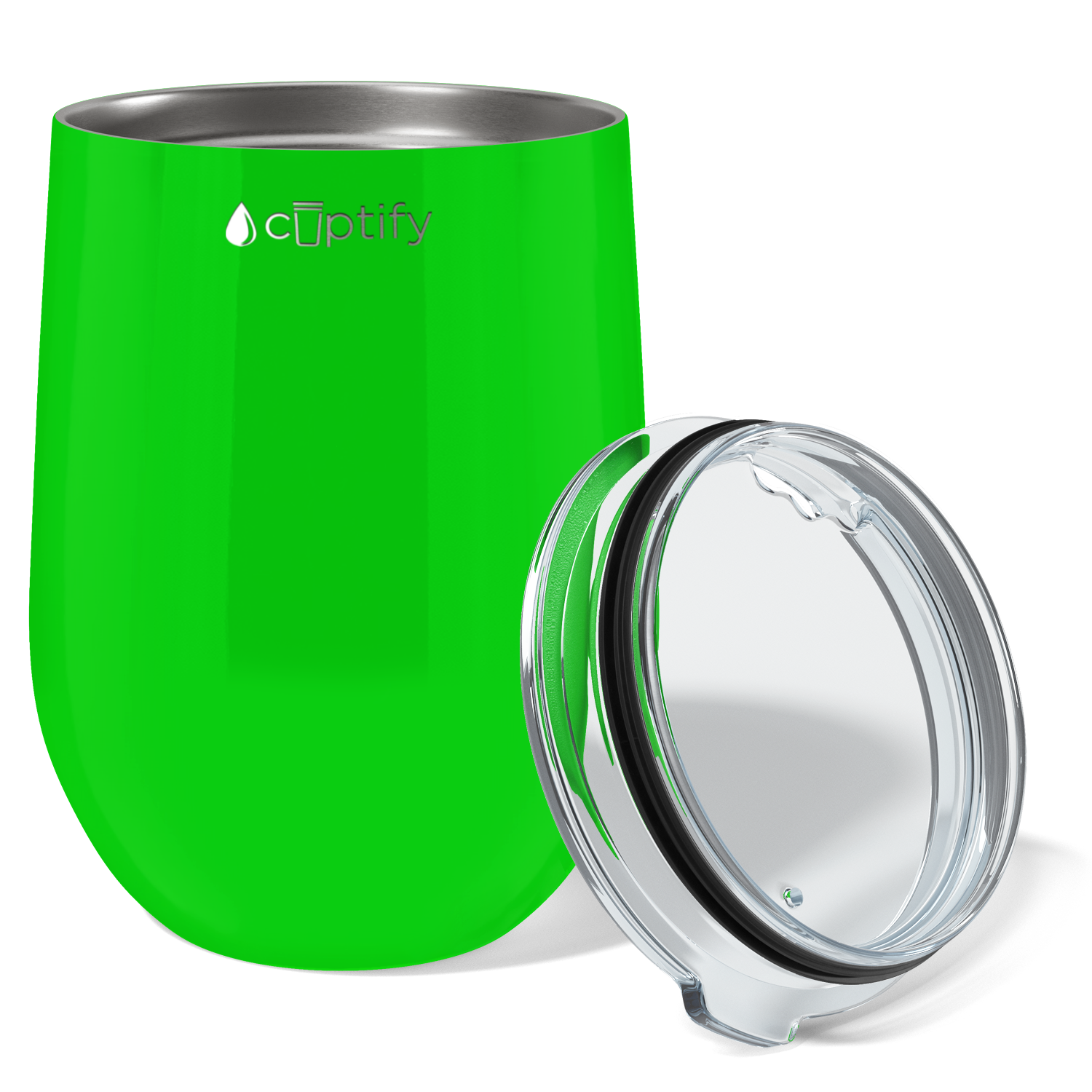 Neon Green 12oz Stemless Wine Tumbler - Cuptify