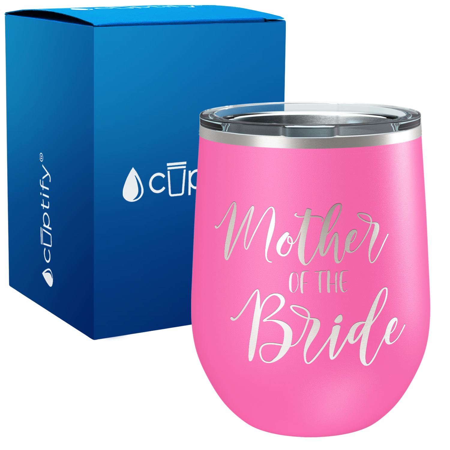 Fancy Mother of the Bride 12oz Bridal Shower Wine Tumbler