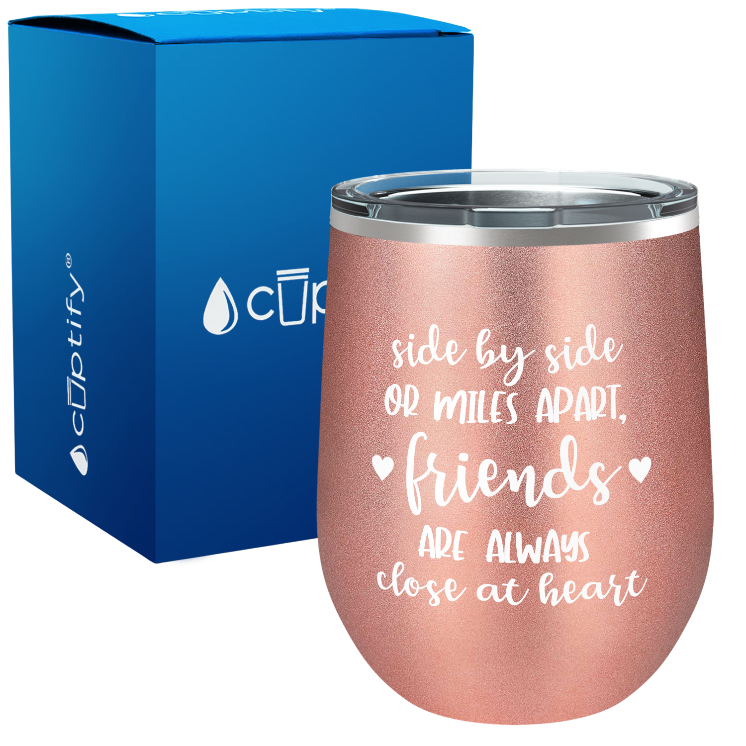 Friends Are Always Close at Heart 12oz Best Friend Wine Tumbler