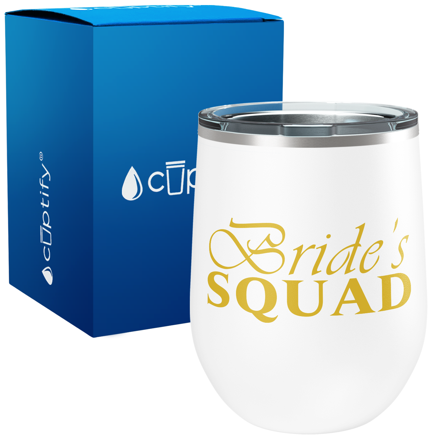 Fancy Bride Squad 12oz Bridal Shower Wine Tumbler