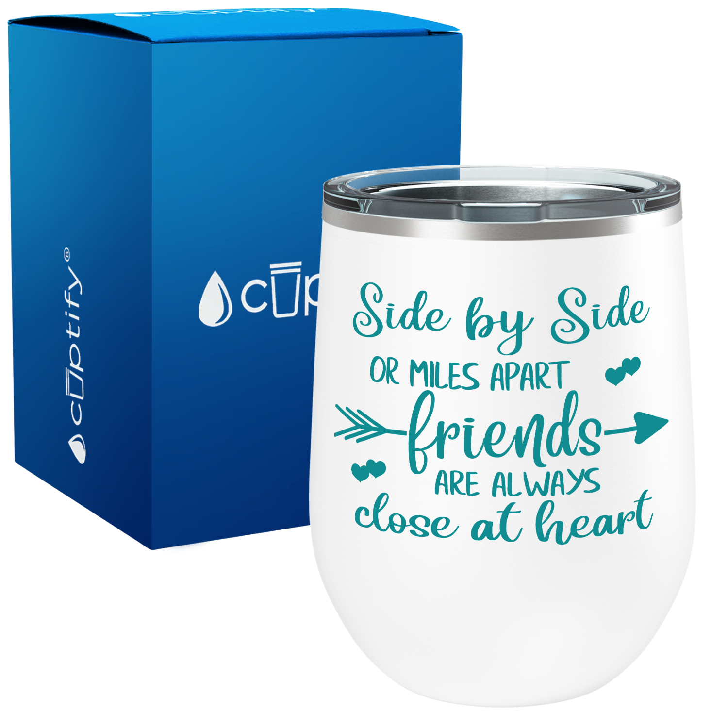 Side by Side or Miles Apart 12oz Best Friend Wine Tumbler