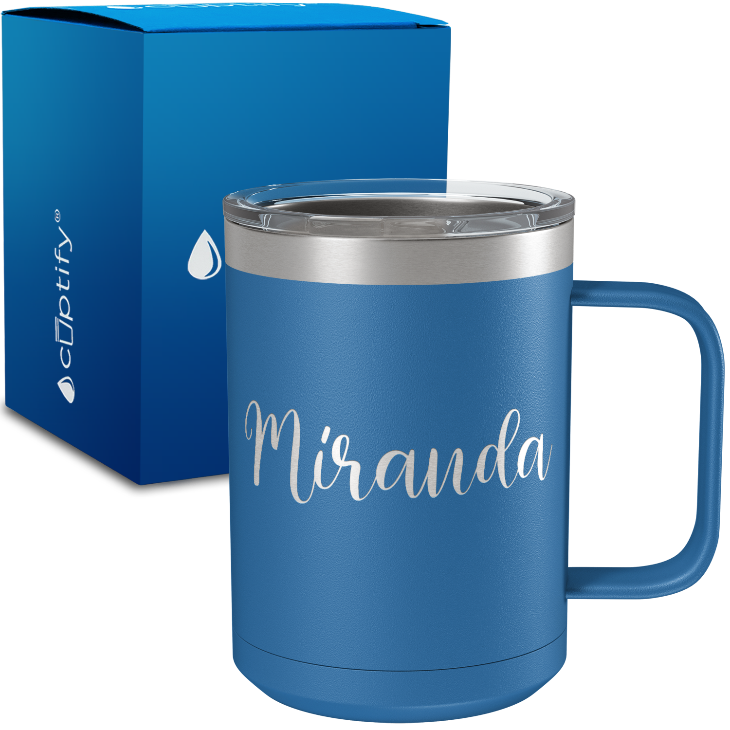 Personalized Miranda Style on 15oz Stainless Coffee Mug