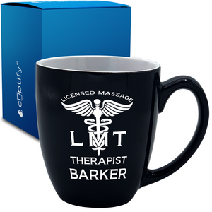 LMT Licensed Massage Therapist 16oz Personalized Bistro Coffee Mug