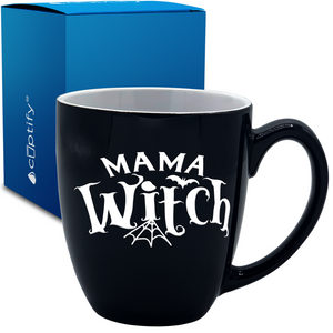 Mama Witch on Black 16oz Halloween Bistro Coffee Mug