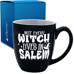 Not Every Witch Lives in Salem on Black 16oz Halloween Bistro Coffee Mug