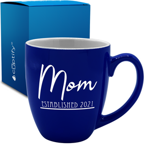 Mom Established 16oz Personalized Bistro Coffee Mug