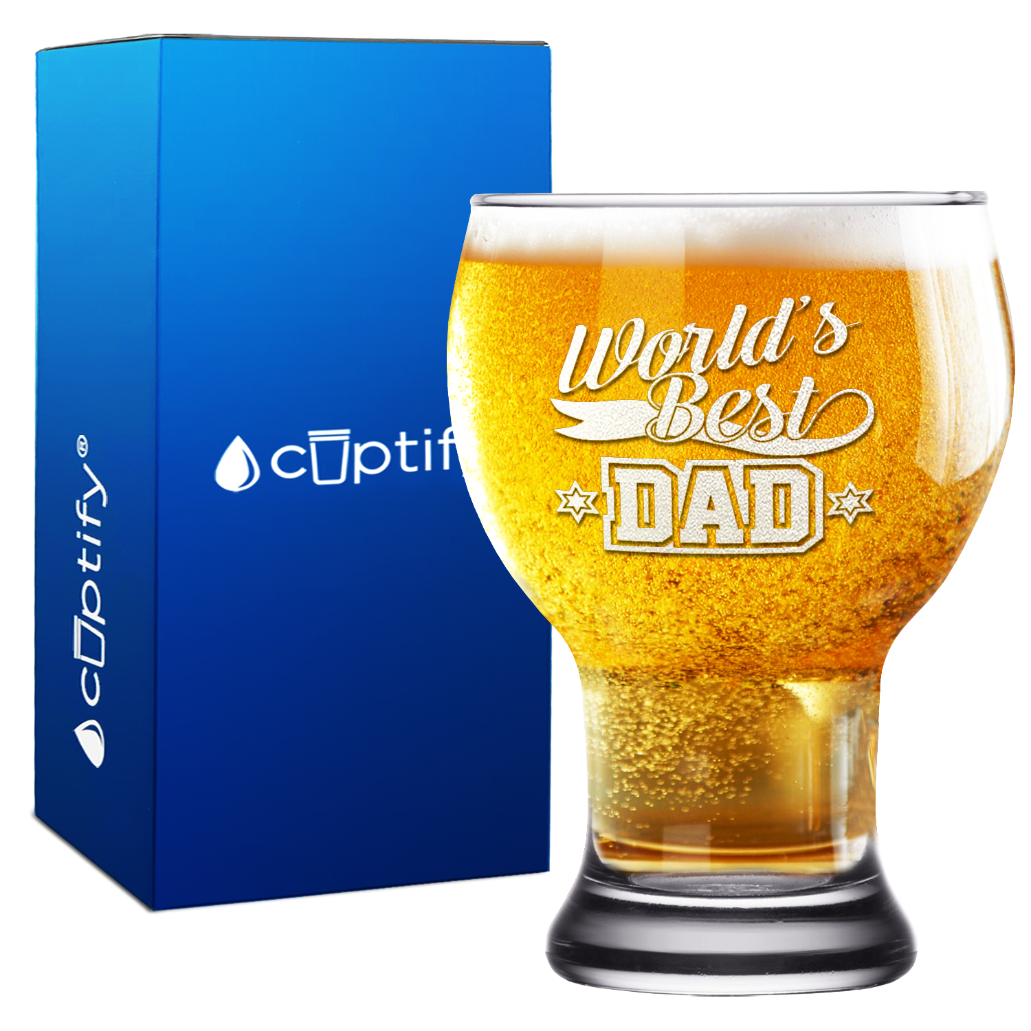 World's Best Dad on 16oz Craft Master Glass