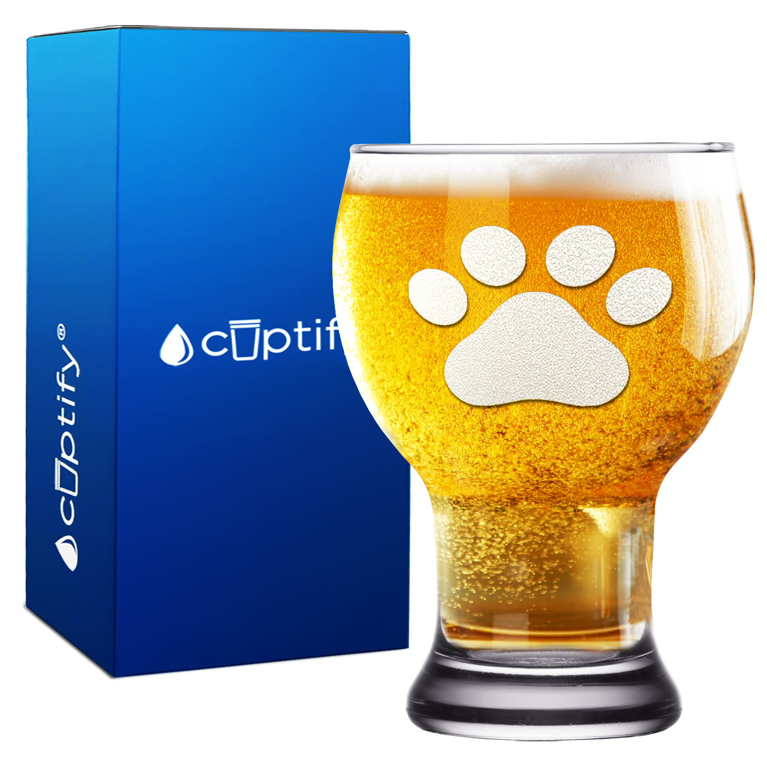 Paw Print Beer Craft Master Glass