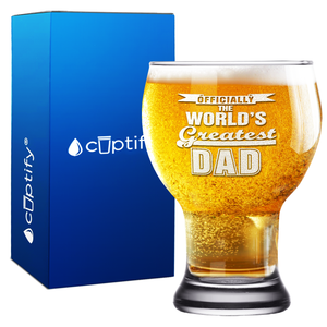 Officially the World's Greatest Dad on 16oz Craft Master Glass
