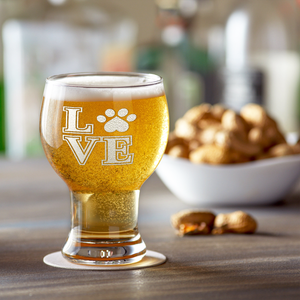 Love Dogs Paw Print Beer Craft Master Glass