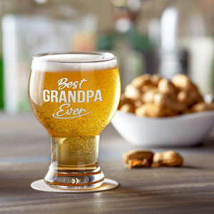 Best Grandpa Ever on 16oz Craft Master Glass