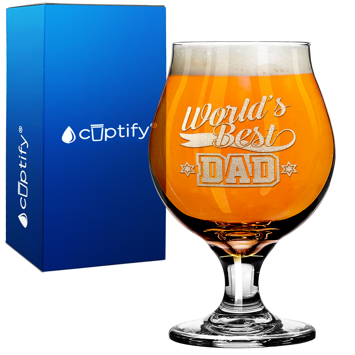 World's Best Dad on 16oz Belgian Beer Glass