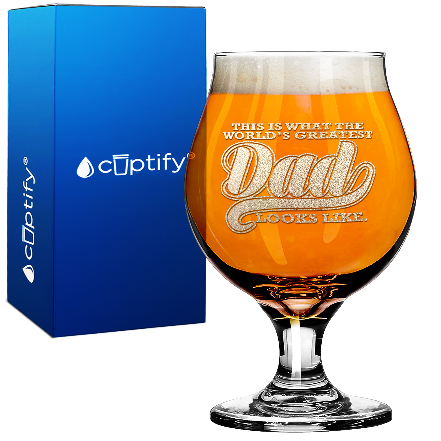 The World's Greatest Dad on 16oz Belgian Beer Glass