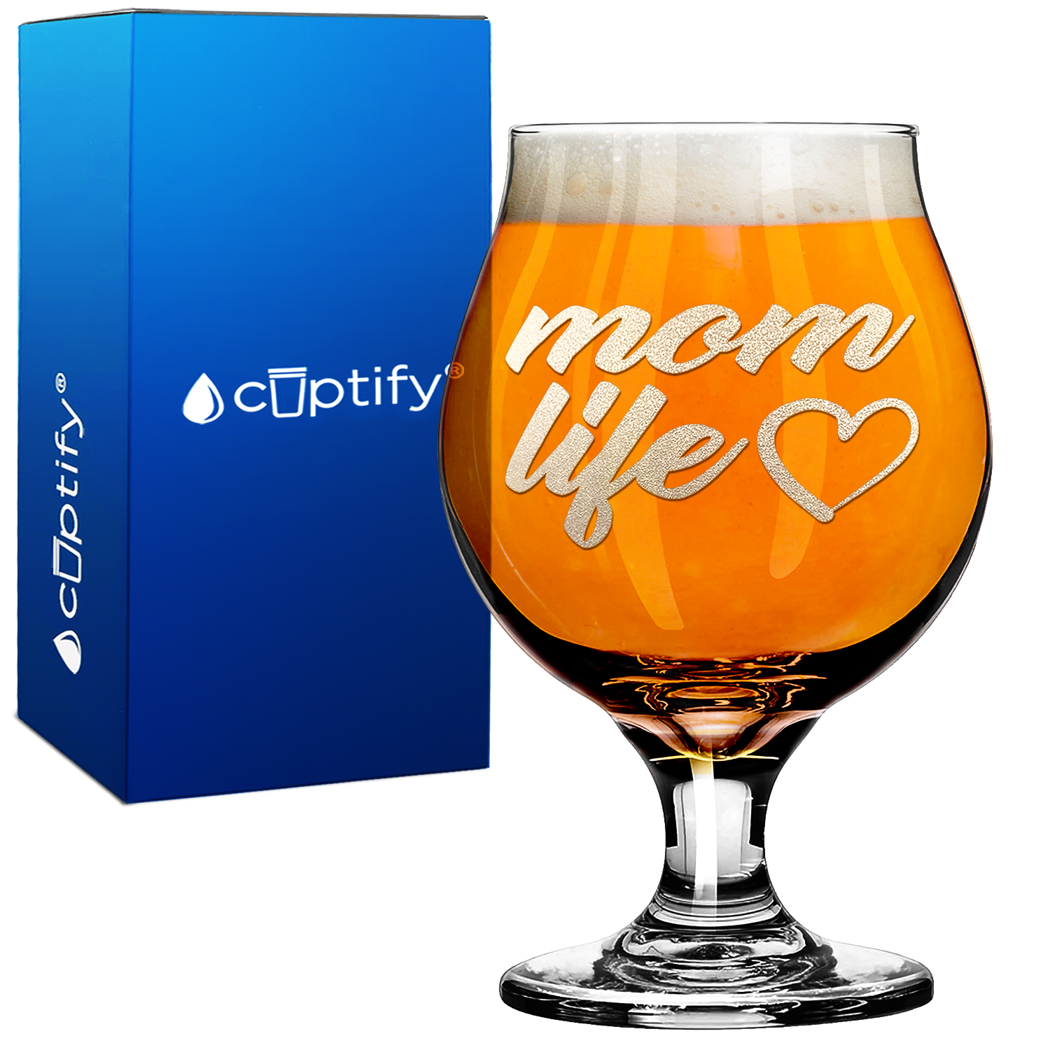 Mom Life Beer Belgian Glass