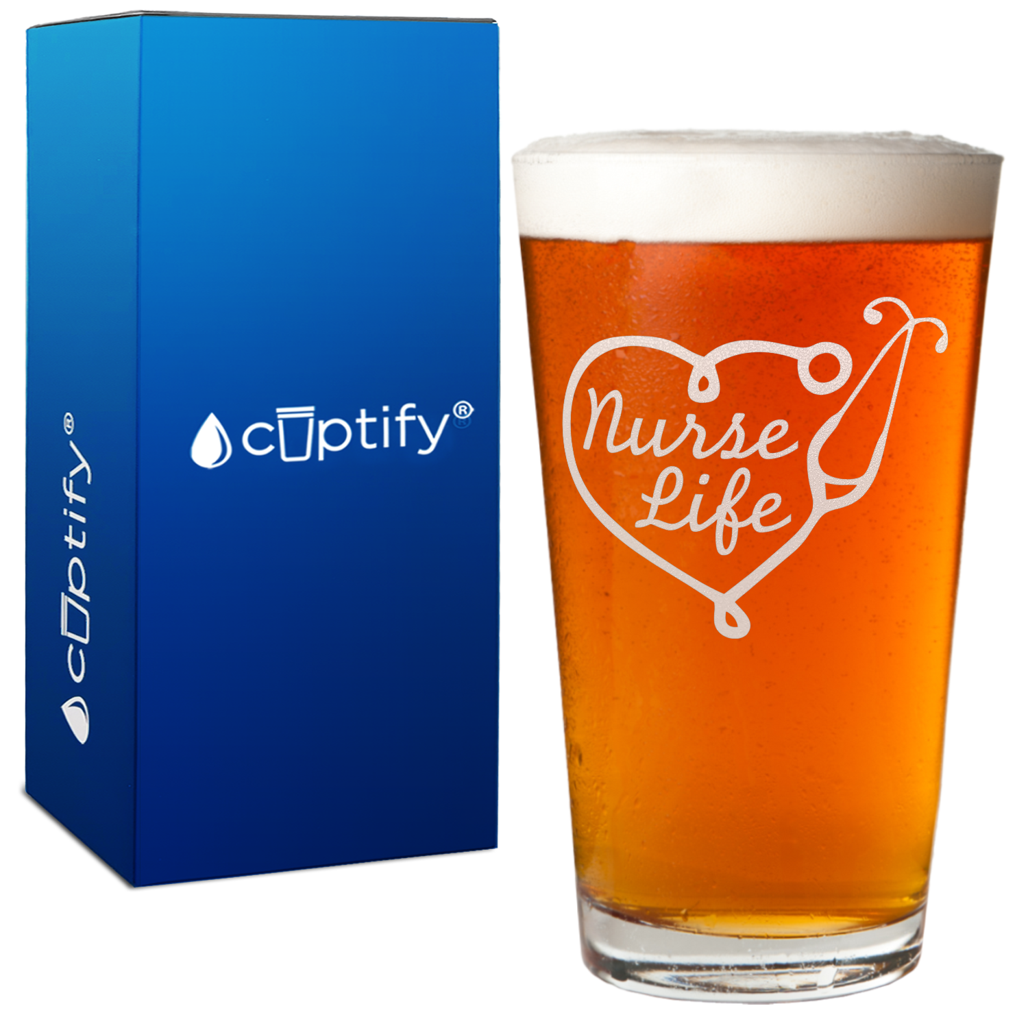 Nurse Life 16oz Beer Pint Glass