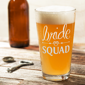 Bride Squad Heart Beer Pint Glass