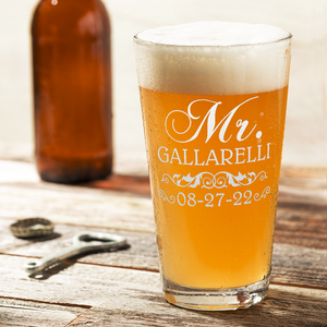 Personalized Mr. Classic Beer Pint Glass