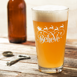 Believe in Stanta 16oz Beer Pint Glass