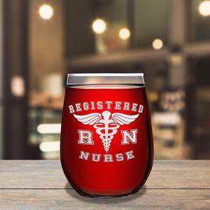 RN Registered Nurse on 17oz Stemless Wine Glass