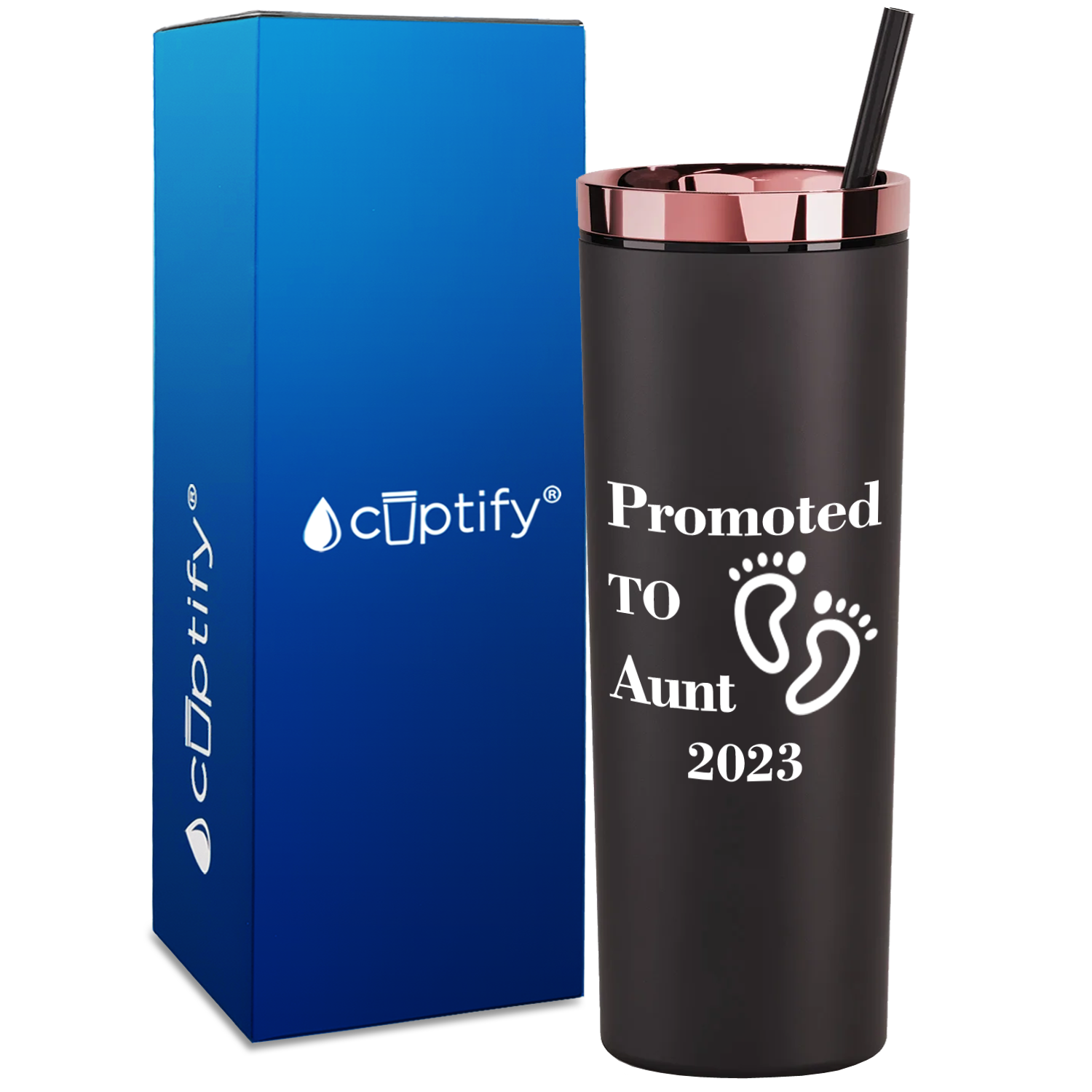 Promoted to Aunt on 18oz Acrylic Skinny Tumbler